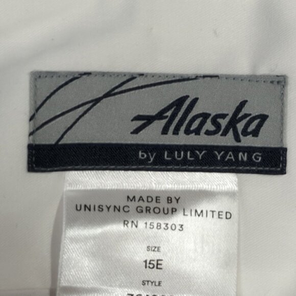 Alaska Airlines by Luly Yang White Long Sleeve Uniform Shirt, Mens Small - Picture 6 of 9